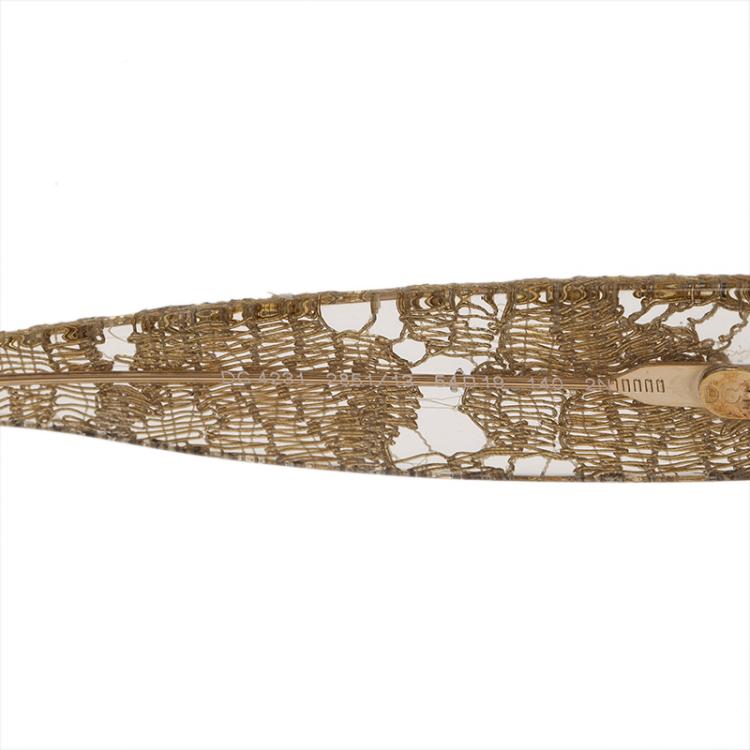 Pre Owned Dolce and Gabbana Gold Lace DG 4231 Square Sunglasses
