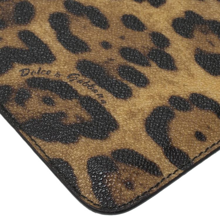 Pre Owned Dolce and Gabbana Leopard Print iPad Case