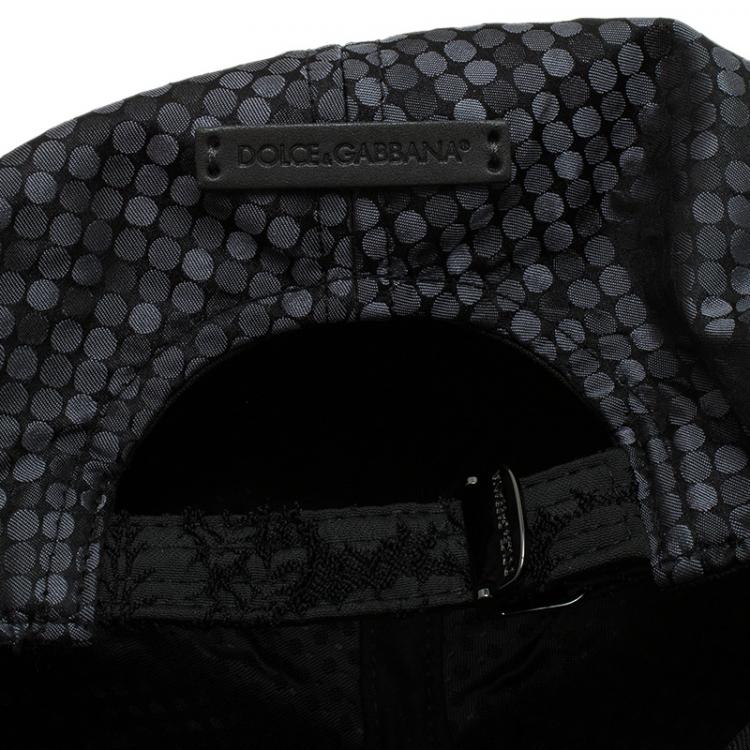 Pre Owned Dolce and Gabbana Black Floral Baroque Baseball Cap Size 59 