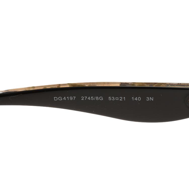 Pre Owned Dolce and Gabbana Black Gold Leaf 4197 Sunglasses