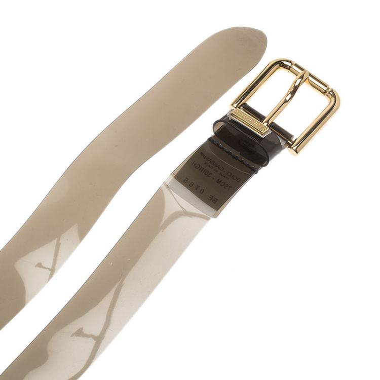 مملوكة مسبقًا Dolce and Gabbana Grey PVC Belt 75 CM