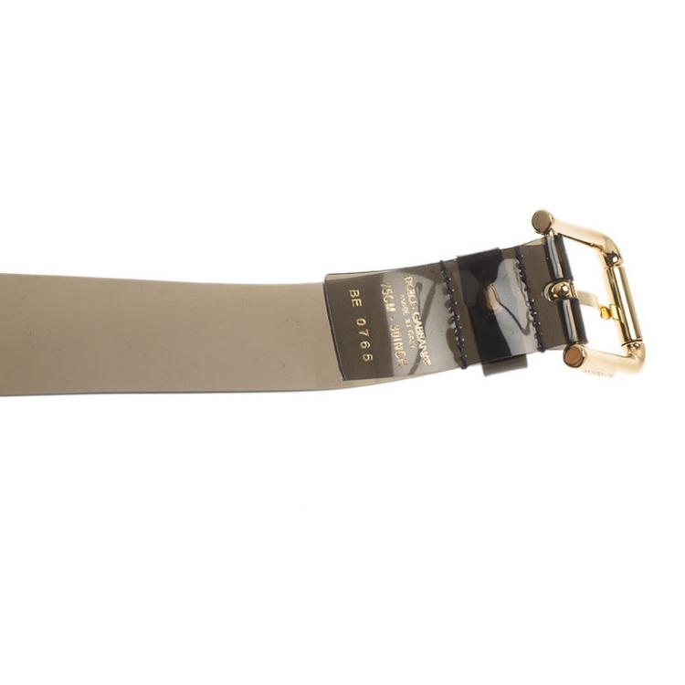 مملوكة مسبقًا Dolce and Gabbana Grey PVC Belt 75 CM