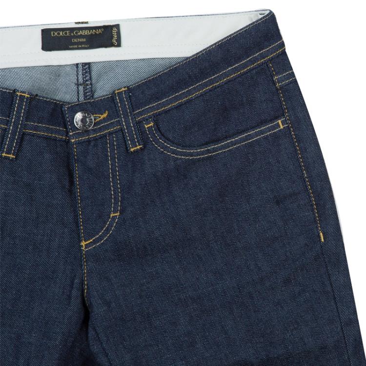 Pre Owned Dolce and Gabbana Indigo Denim Zip Detail Pretty Skinny Jeans XS