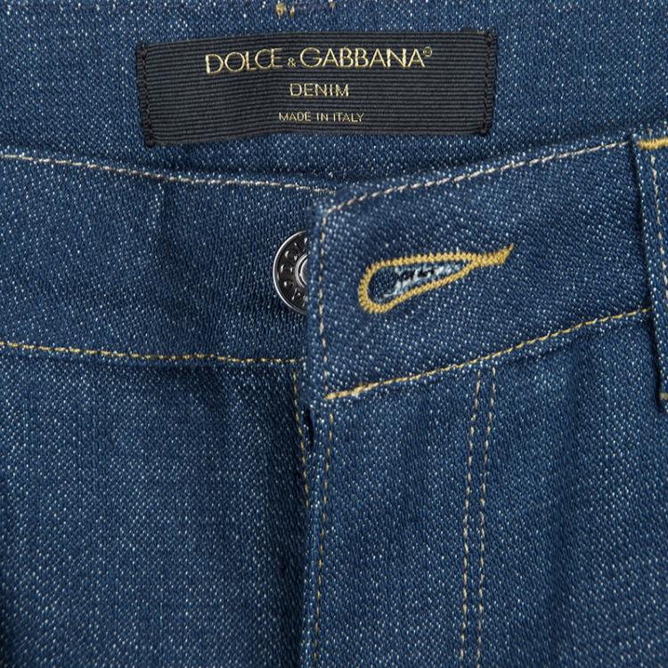Pre Owned Dolce and Gabbana Indigo Tapered Denim Jeans S