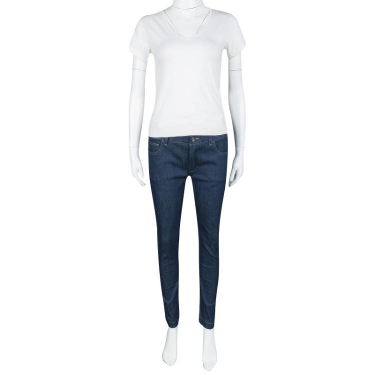 Pre Owned Dolce and Gabbana Indigo Denim Tapered Kate Jeans S