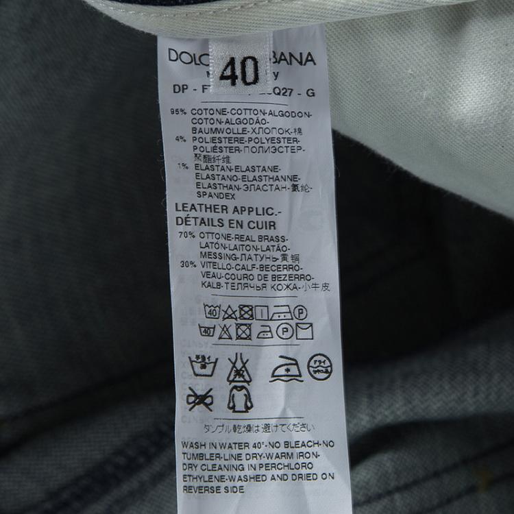 Pre Owned Dolce and Gabbana Indigo Denim Tapered Kate Jeans S