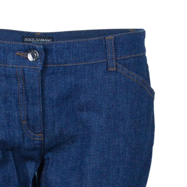 Pre Owned Dolce And Gabbana Wide Leg Denim Jeans M