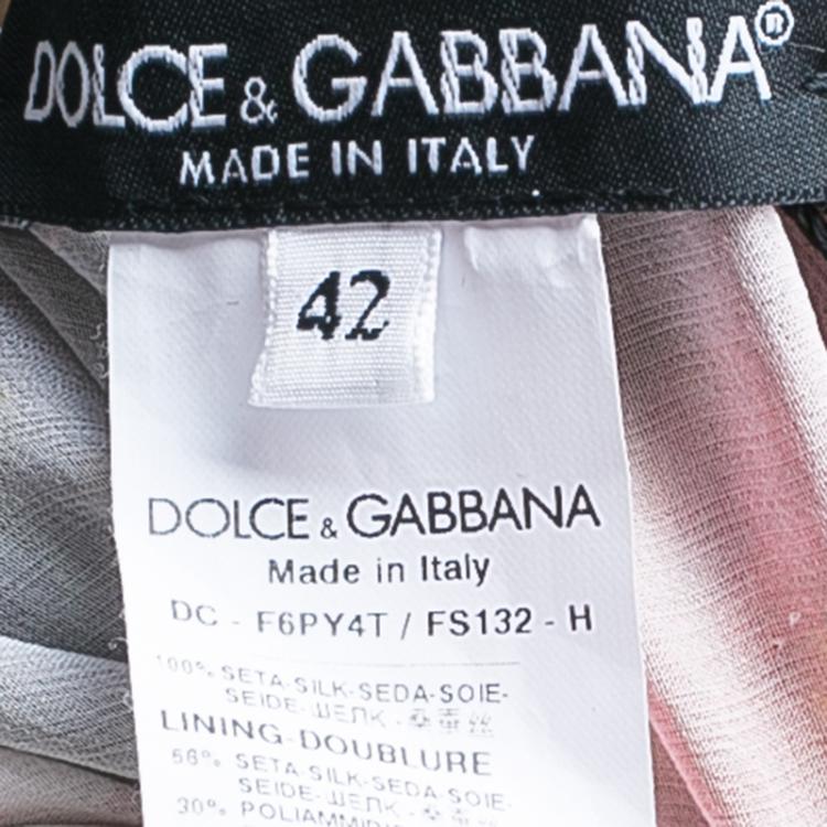 Pre Owned Dolce And Gabbana Multicolor Long Sleeve Floral Print Dress M