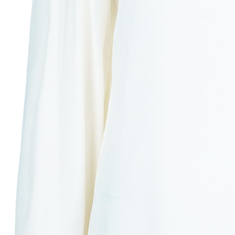 Pre Owned Dolce and Gabbana Cream Pleated Blouse XL