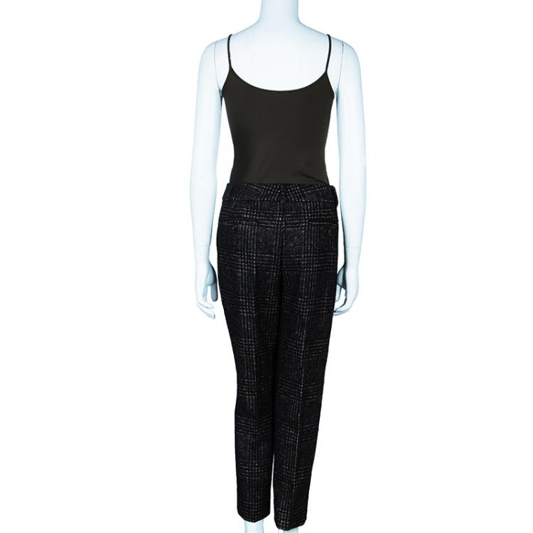 Pre Owned Dolce and Gabbana Tweed Wool Tailored Pants M