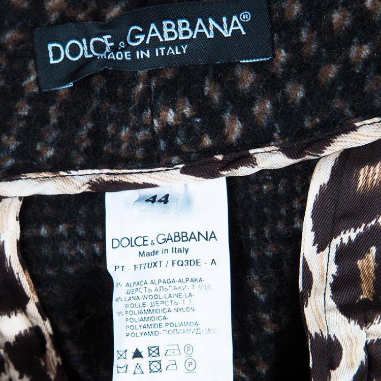 Pre Owned Dolce and Gabbana Tweed Wool Tailored Pants M