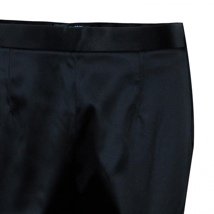 Pre Owned Dolce and Gabbana Black Satin Trousers M