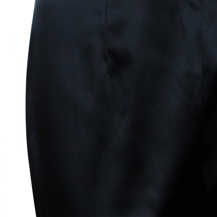 Pre Owned Dolce and Gabbana Black Satin Trousers M