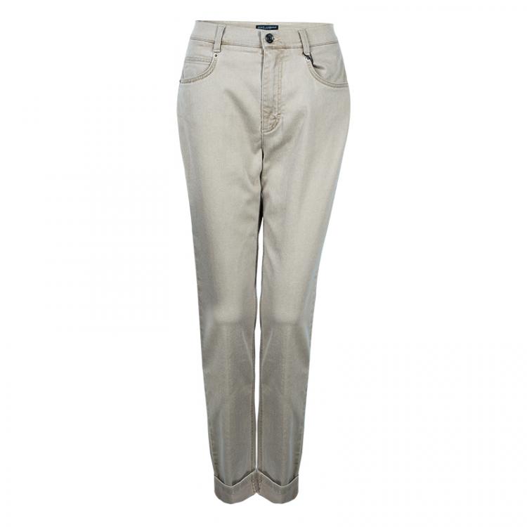 Pre Owned Dolce and Gabbana Beige Denim Marilyn Fit Jeans M