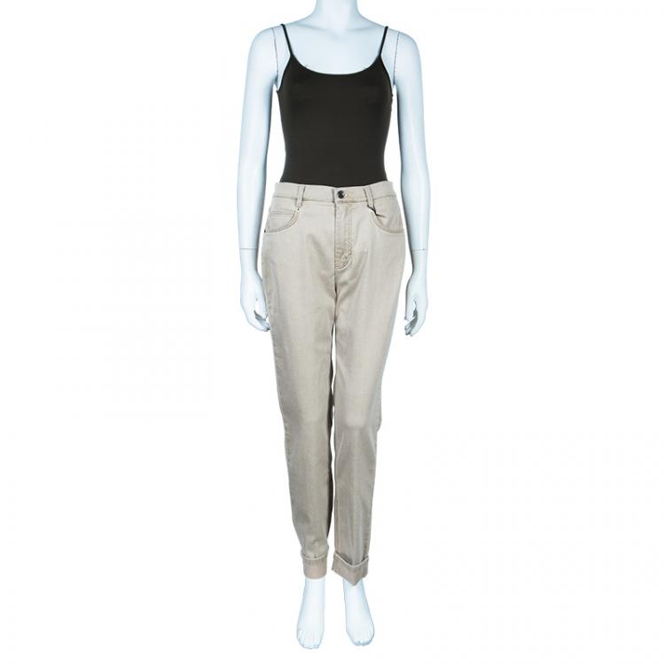 Pre Owned Dolce and Gabbana Beige Denim Marilyn Fit Jeans M