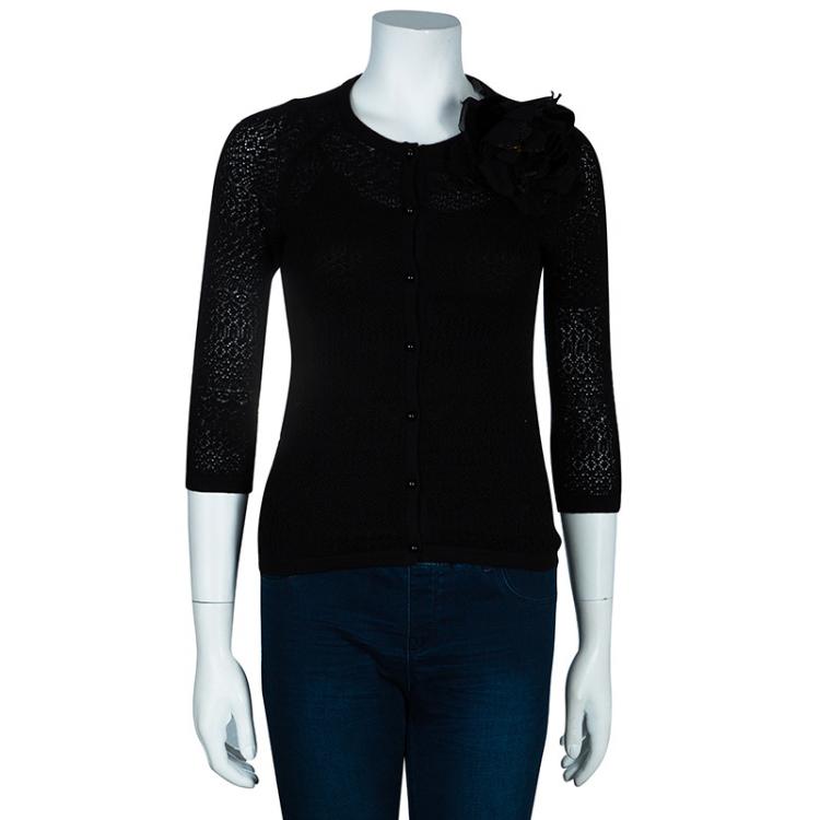 Pre Owned Dolce And Gabbana Black Knit Cardigan S