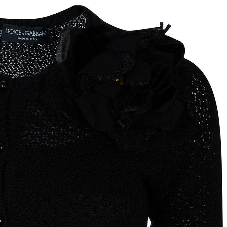 Pre Owned Dolce And Gabbana Black Knit Cardigan S