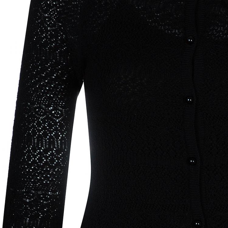 Pre Owned Dolce And Gabbana Black Knit Cardigan S