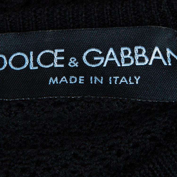 Pre Owned Dolce And Gabbana Black Knit Cardigan S