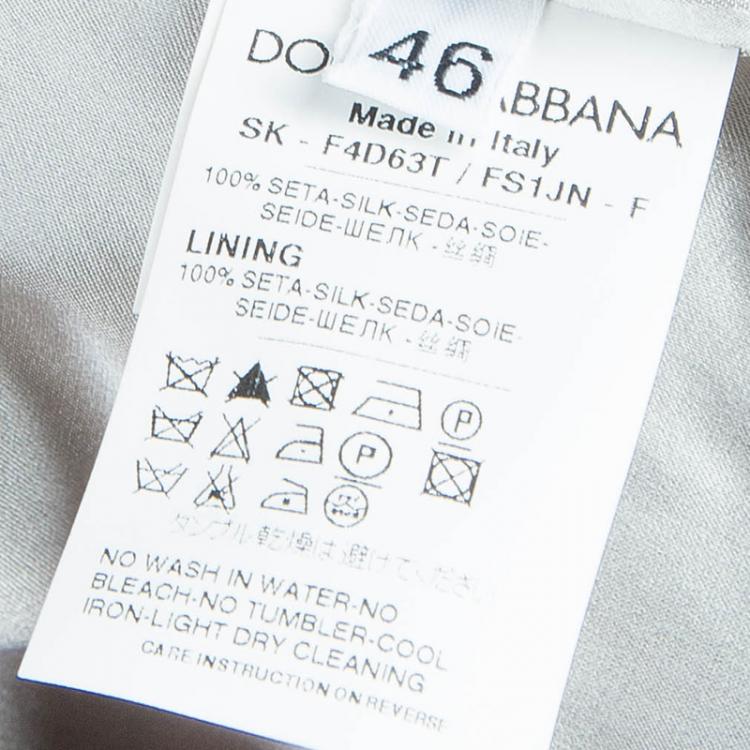 Pre Owned Dolce and Gabanna Leopard Print Silk Skirt L