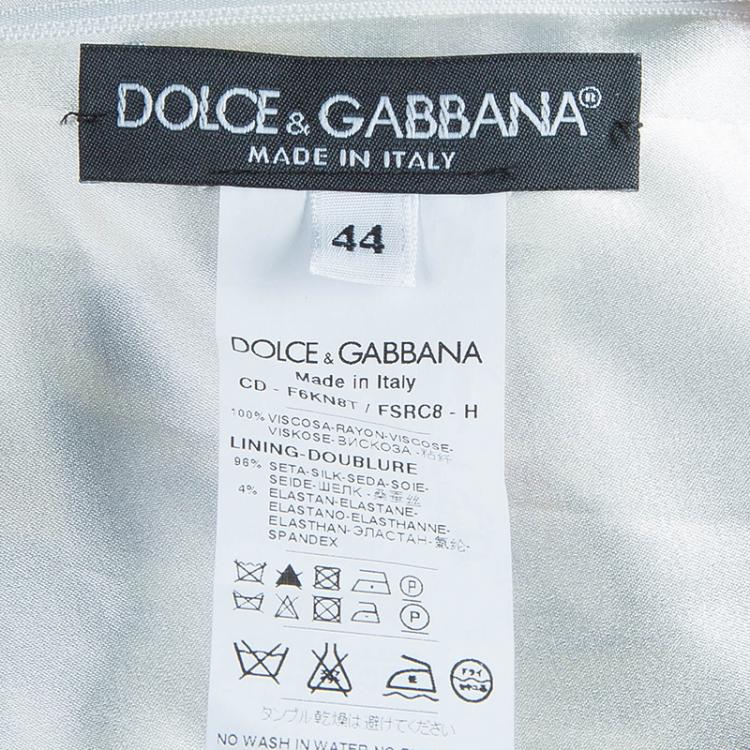 Pre Owned Dolce & Gabbana Green Floral Print Shift Dress M