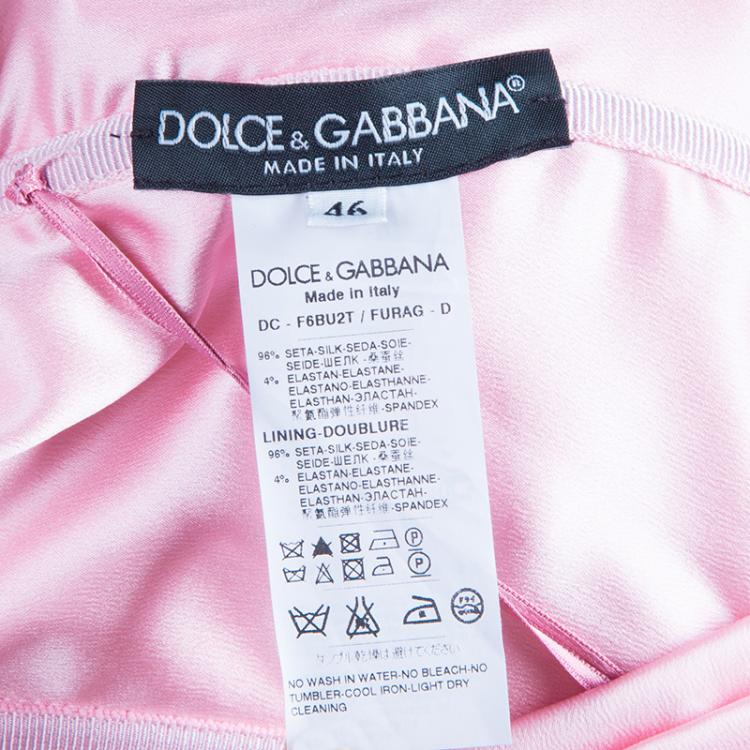 Pre Owned Dolce & Gabbana Pink Strapless Gathered Dress L