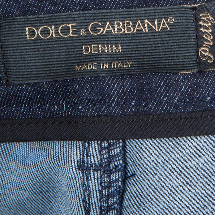 Pre Owned Dolce and Gabbana Blue Pretty Jeans S