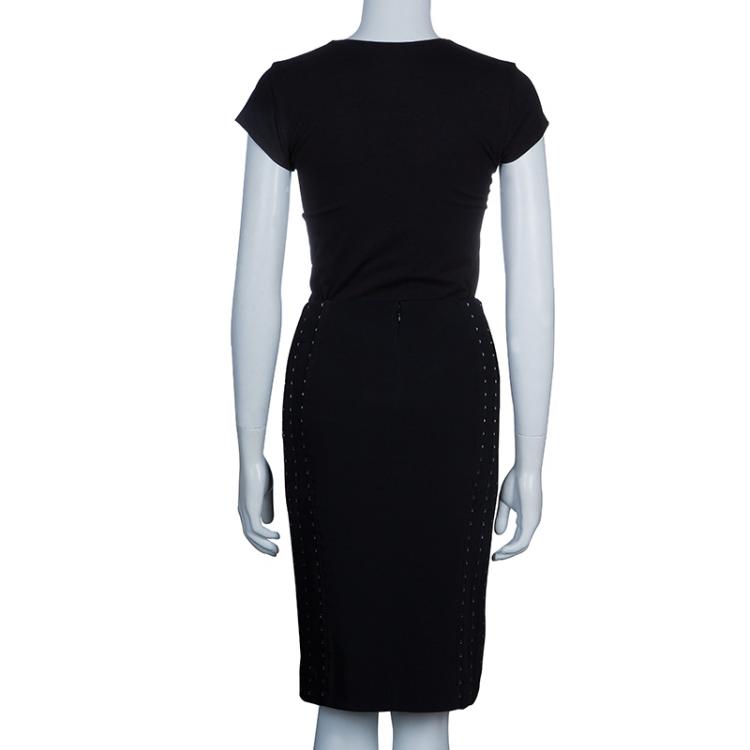 Pre Owned Dolce and Gabbana Black Hook and Eye Skirt M