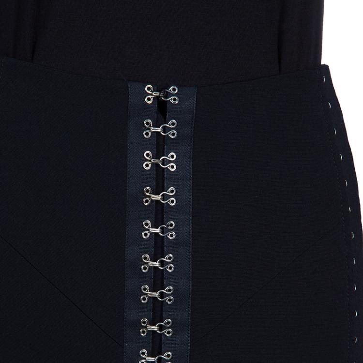 Pre Owned Dolce and Gabbana Black Hook and Eye Skirt M
