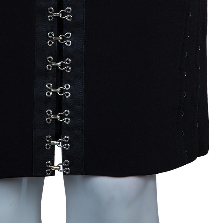 Pre Owned Dolce and Gabbana Black Hook and Eye Skirt M