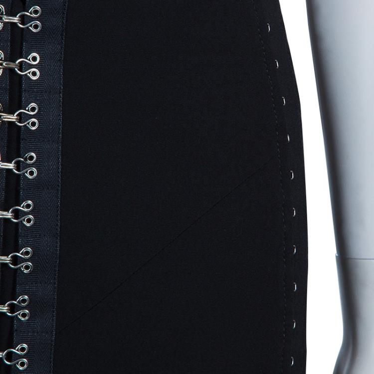 Pre Owned Dolce and Gabbana Black Hook and Eye Skirt M