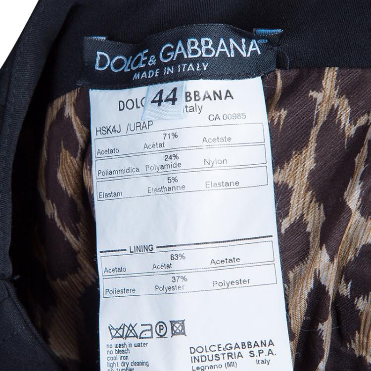 Pre Owned Dolce and Gabbana Black Hook and Eye Skirt M