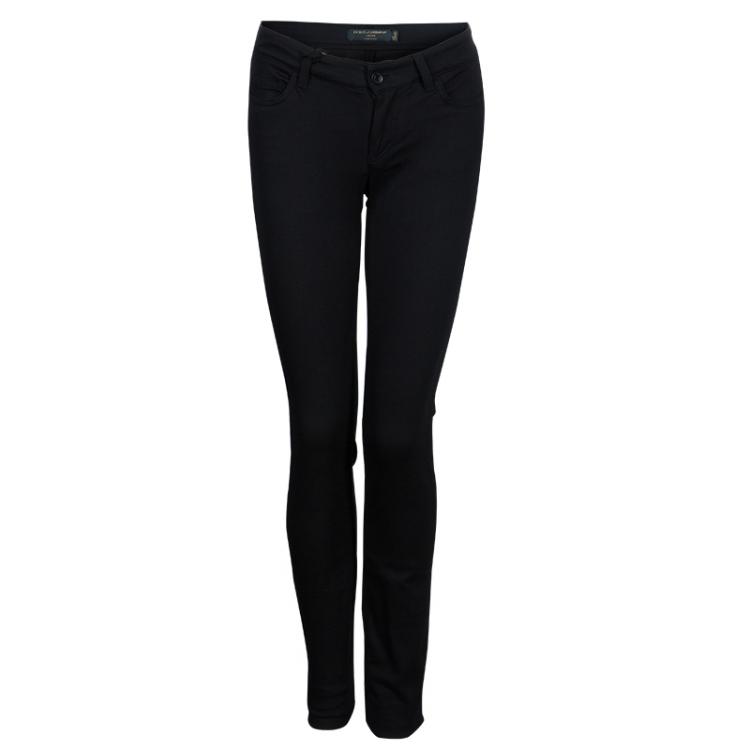 Pre Owned Dolce and Gabbana Black Cute Denim Trousers S