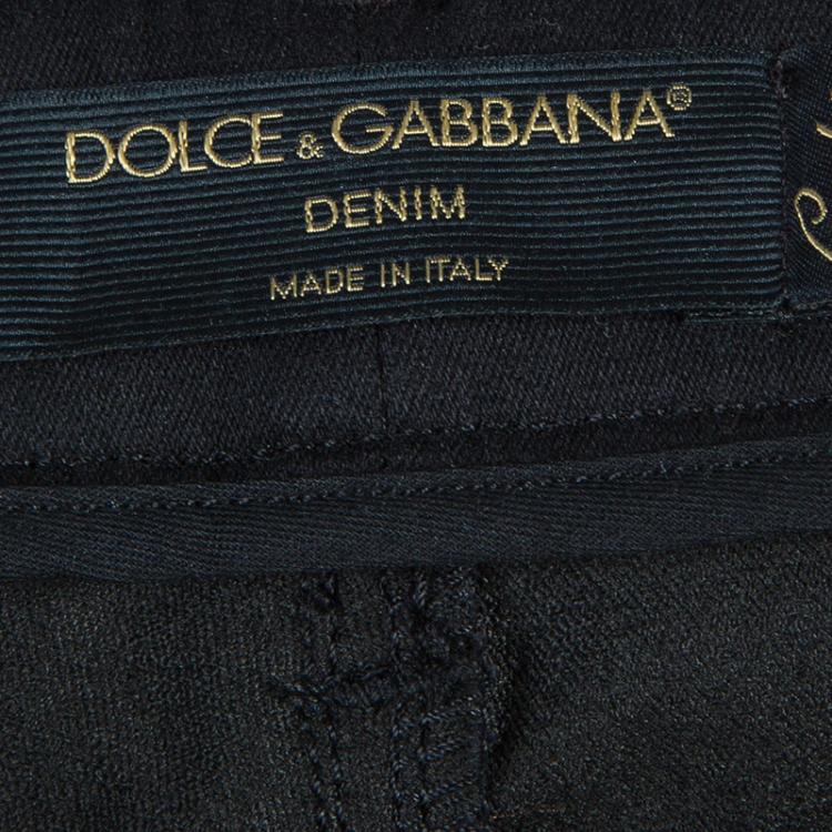 Pre Owned Dolce and Gabbana Black Cute Denim Trousers S