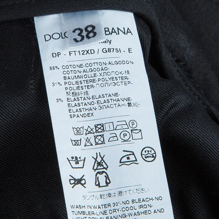 Pre Owned Dolce and Gabbana Black Cute Denim Trousers S