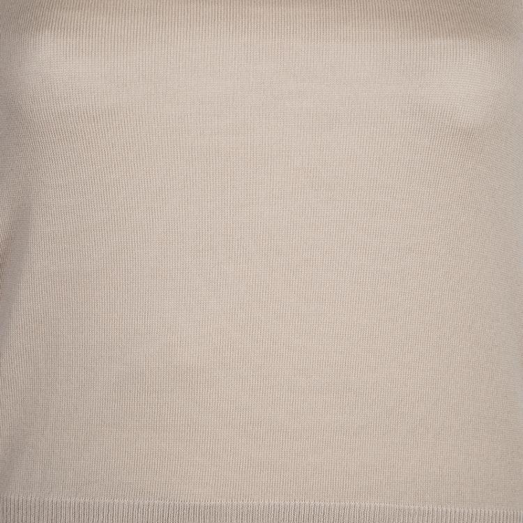 مملوكة مسبقًا Dolce and Gabbana Beige Short Sleeve Knit Top M