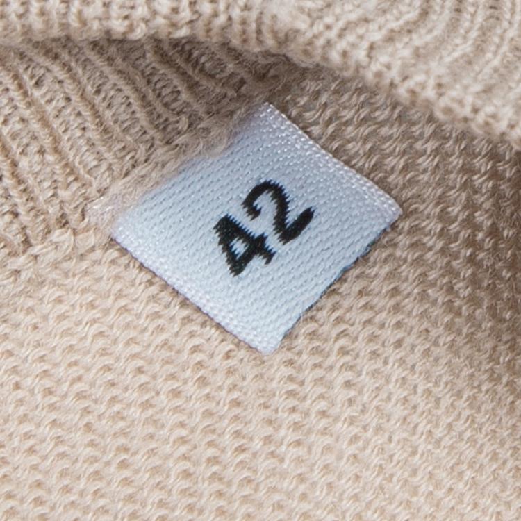 مملوكة مسبقًا Dolce and Gabbana Beige Short Sleeve Knit Top M