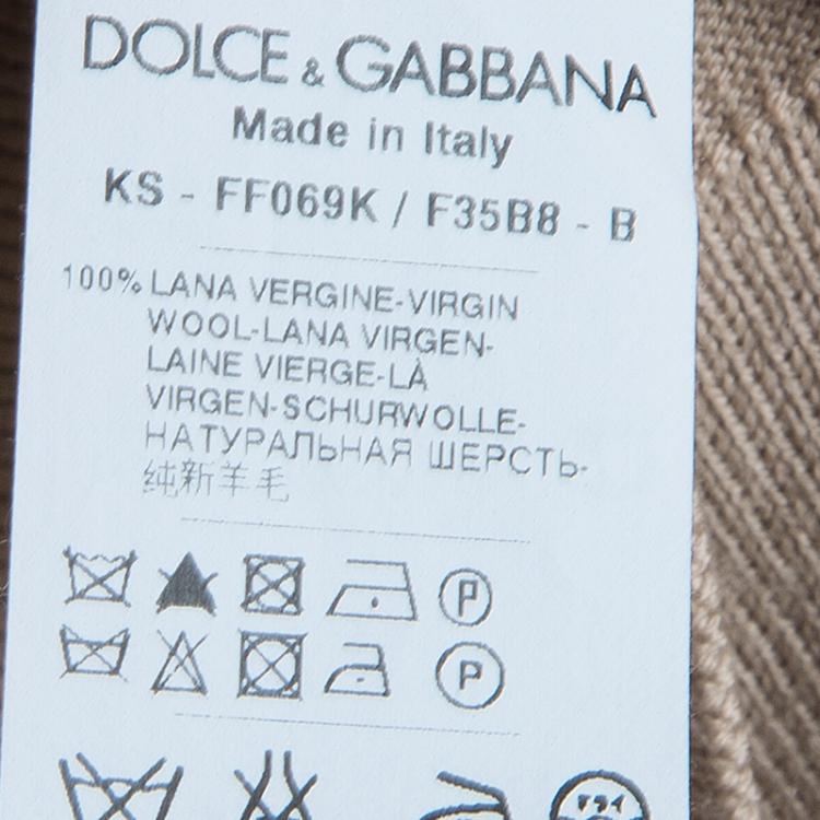 مملوكة مسبقًا Dolce and Gabbana Beige Short Sleeve Knit Top M