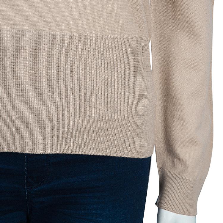 مملوكة مسبقًا Dolce and Gabbana Beige Long Sleeve Knit Top L