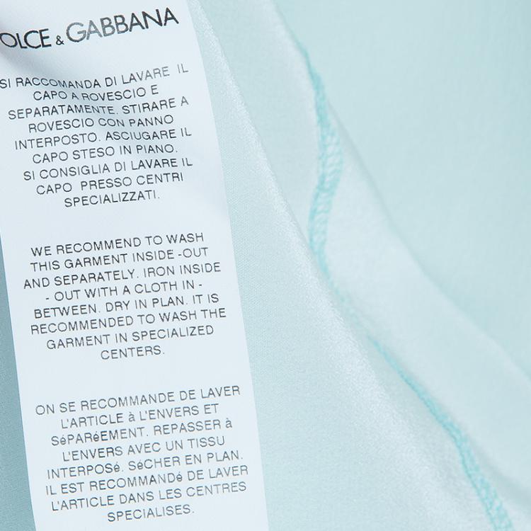 Pre Owned Dolce and Gabbana Pale Blue Sleeveless Silk Top M