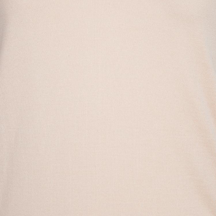 Pre Owned Dolce and Gabbana Beige Short Sleeve Knit Top S