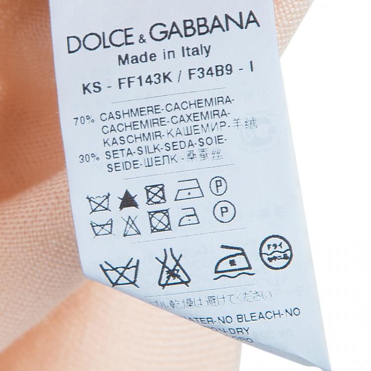 Pre Owned Dolce and Gabbana Beige Short Sleeve Knit Top S