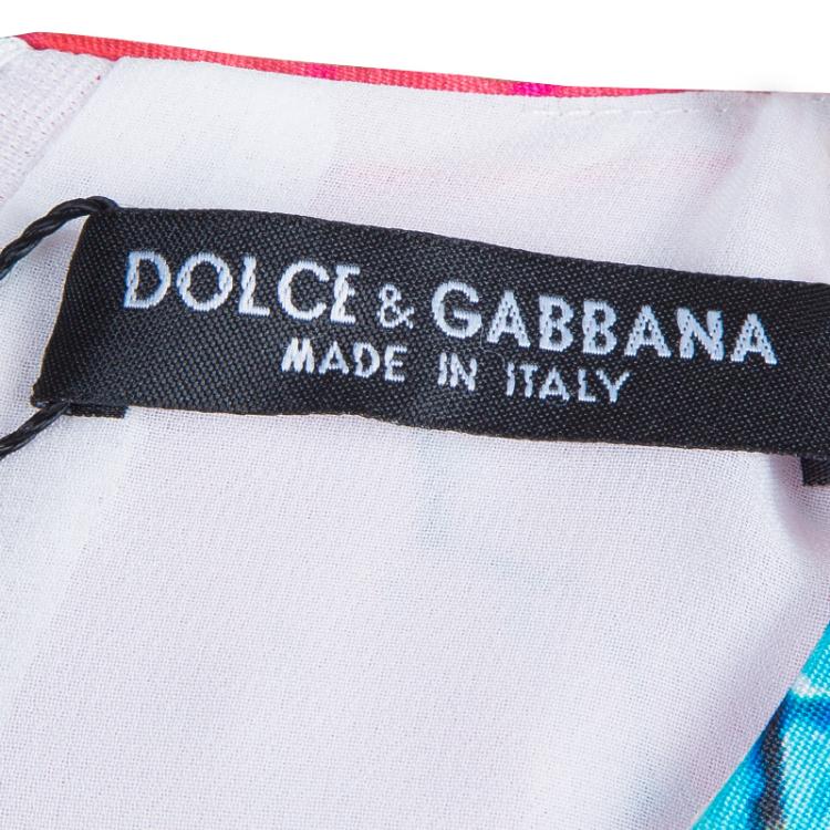 Pre Owned Dolce and Gabbana Hand Drawn Print Dress XS