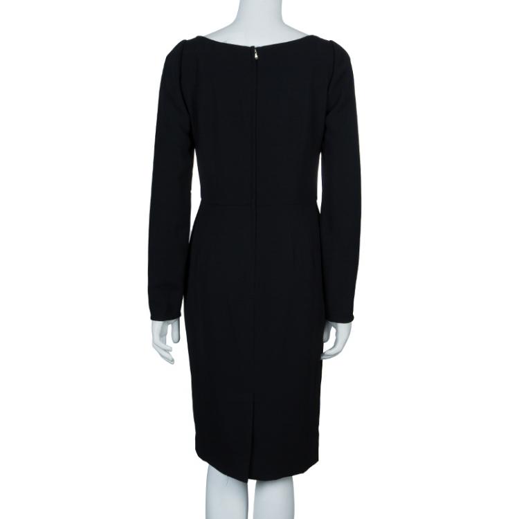 Pre Owned Dolce And Gabbana Black Shift Dress M
