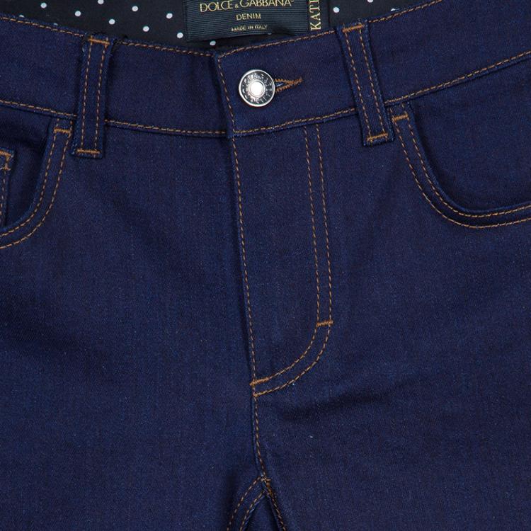 Pre Owned Dolce and Gabbana Indigo Medium Wash Denim Kate Skinny Jeans XS