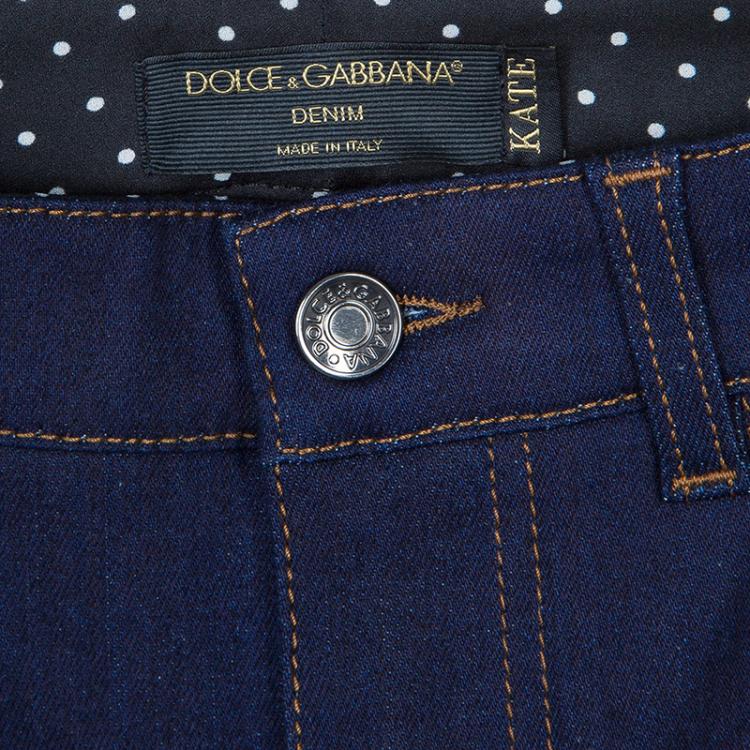 Pre Owned Dolce and Gabbana Indigo Medium Wash Denim Kate Skinny Jeans XS