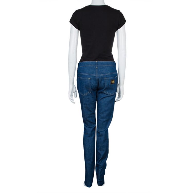 Pre Owned Dolce and Gabbana Indigo Medium Wash Denim Cute Skinny Jeans L