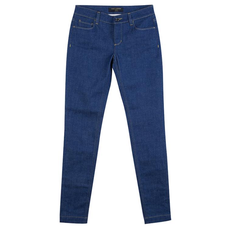 Pre Owned Dolce and Gabbana Indigo Denim Pretty Skinny Jeans S