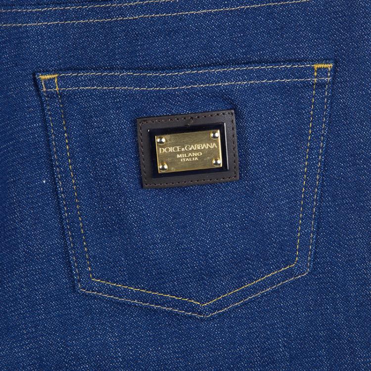 Pre Owned Dolce and Gabbana Indigo Denim Pretty Skinny Jeans S