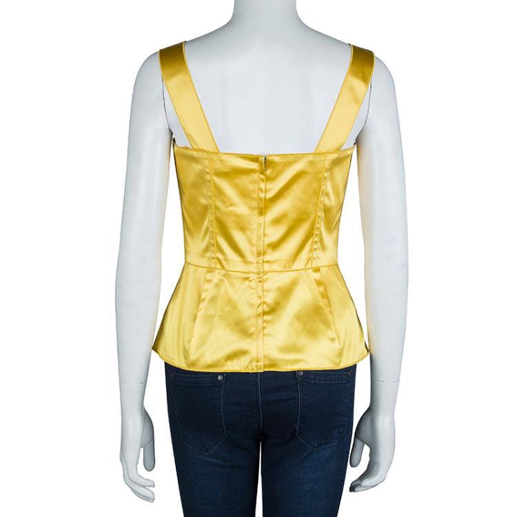 Pre Owned Dolce And Gabbana Yellow Corset M
